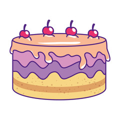 delicious cake celebration icon