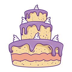 delicious cake celebration icon