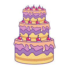 delicious cake celebration icon
