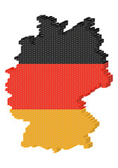 map with flag isolated on white