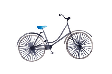 Fototapeta na wymiar Watercolor Blue Bicycle