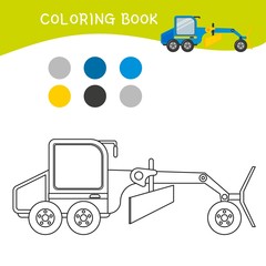 Coloring book for children. Cartoon grader.