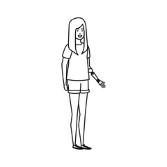 woman with prosthetic hand