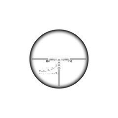 Collimator sight icon. Military sniper rifle target crosshairs.