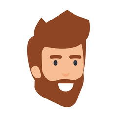 young man with beard head avatar character