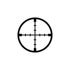 Black aim icon. Sniper scope crosshairs sign.