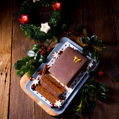 Tasty Chocolate gingerbread with plum jam filling