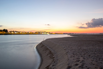 Sunset at Mekong river