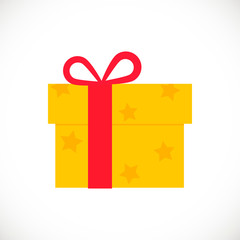 Christmas gift icon. Vector illustration in flat design