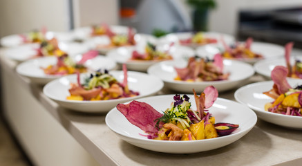 German potato salad in a restaurant