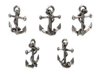 iron sea anchor on an isolated white background. 3d illustration © pit3dd