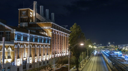 19th century power plant turned into Electricity Museum timelapse in Lisbon, Portugal.