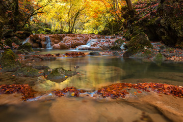 Source of Urederra river in Urbasa mountain range, Navarre, Spain