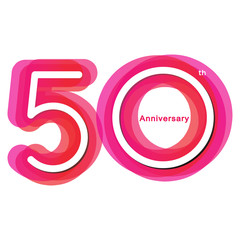 Colorful anniversary of 50 , 50th number with variation colours