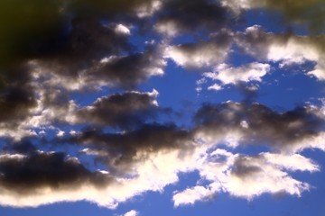 Obraz premium lovely colorful light clouds in the sky for using in design as background.