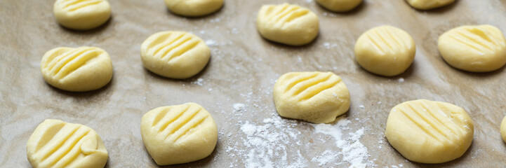 Freshly prepared vanilla biscuits, banner