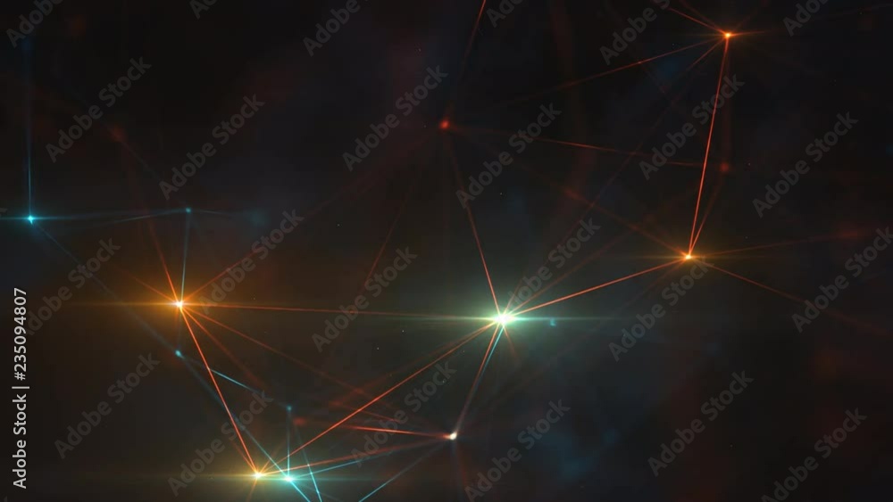 Poster abstract plexus structure of many glowing lines and particles. connection concept. creative technolo