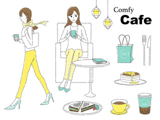 カフェをする女性