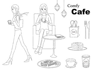カフェをする女性