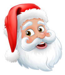 Santa Claus or Father Christmas cartoon character face graphic