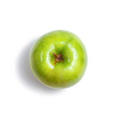 green apple granny smith with shadow on white isolated