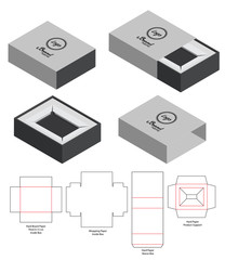 Box packaging die cut template design. 3d mock-up