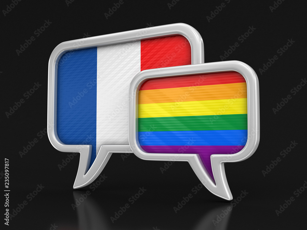 Poster speech bubbles with flags. image with clipping path