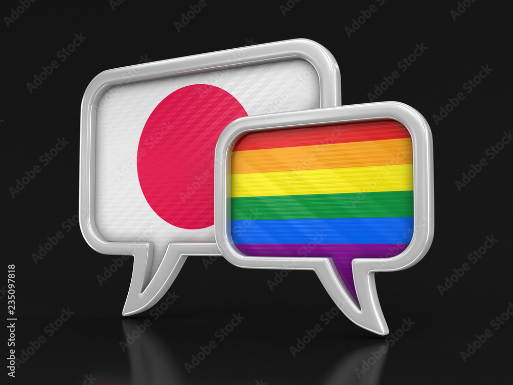 Poster speech bubbles with flags. image with clipping path