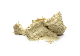 Hummus, chickpea and pumpkin seeds spread, isolated on white background