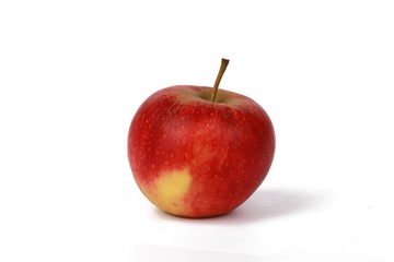 Fresh red natural apple isolated on white - organic apples - Fresh raw organic fruit. 
