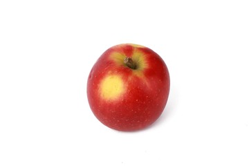 Fresh red natural apple isolated on white - Fresh raw organic fruit. 