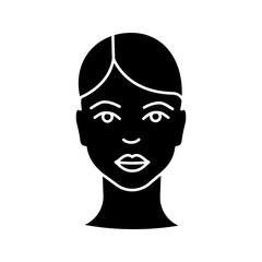 Woman face glyph icon