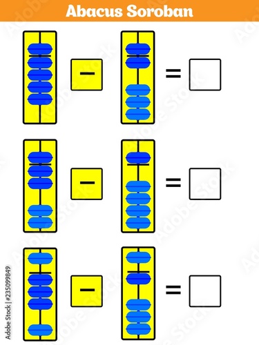 abacus soroban kids learn numbers with abacus math worksheet for abacus soroban kids learn numbers with abacus math worksheet for children vector illustration