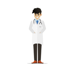 Doctor Young professional.Healthcare Job, Medical Information.Vector illustration on white background.