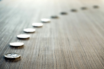 Coins Heading Towards Right Background