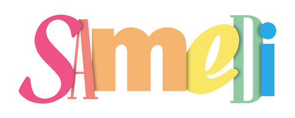 Bannière typographique coloré SAMEDI
