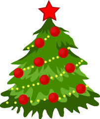 Christmas tree with bright lights
