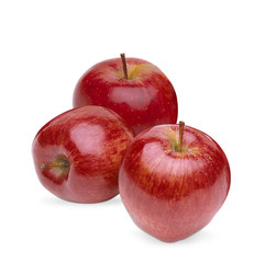 Red apples isolated on white background