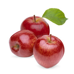 Red apples isolated on white background