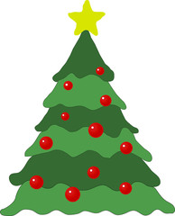 Christmas tree with bright lights
