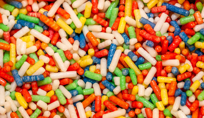 Colourful coarse sugar for decorating cookies or cake