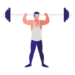 man lifting weights design