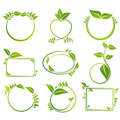 Leaf Eco Frame set vector