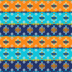 Aztec style seamless geometry pattern with tribal ornament. Ornamental ethnic background collection. Use for fabric prints, surface textures, cloth design, wrapping. EPS 10 vector illustration.