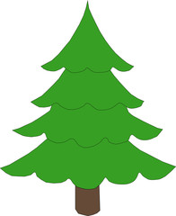 Green Christmas tree on a white background
