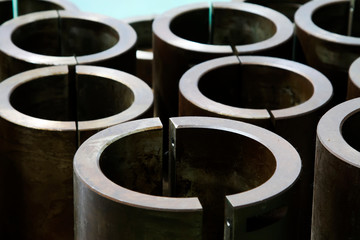 Metal parts piled up together
