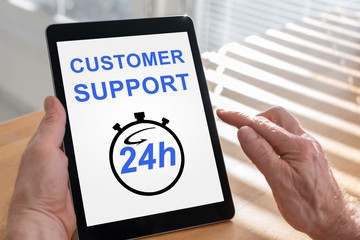 Customer support concept on a tablet