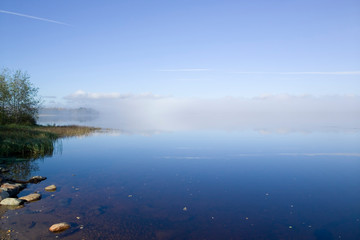 foggy lake Finland