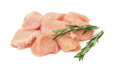 Raw chicken fillets