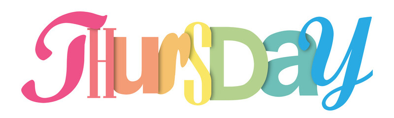 THURSDAY colorful typography banner